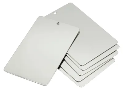 Image de Solidchoice - Coffret de 10 plaques en acier inoxydable pour gravure (86 x 54 mm)