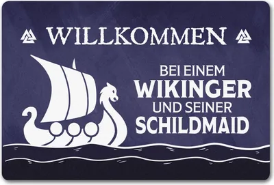 Produktbild von Willkommen bei einem Wikinger und seiner Schildmaid Fußmatte in 40x60 cm ohne