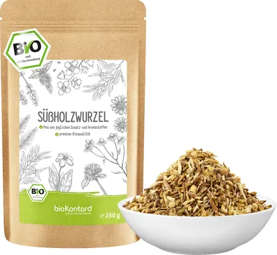 Produktbild von Süßholzwurzel 250 g | Süßholz getrocknet und geschnitten I Lakritz Tee - ohne Zusatzstoffe von bioKontor