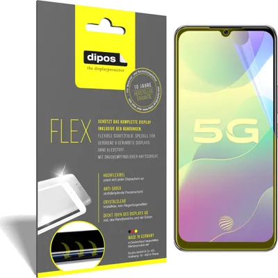 Produktbild von 2x Schutzfolie für Vivo Y73s 5G Folie, 100% Displayabdeckung, dipos Flex