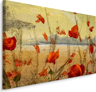 Produktbild von Fabelhafte Canvas LEINWAND BILDER 100x70 cm XXL Kunstdruck Natur Blumen Mohnblumen