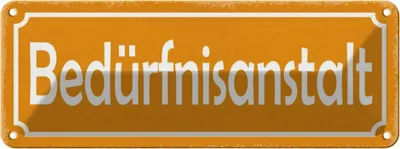 Produktbild von vianmo Blechschild 10x27 cm Bedürfnisanstalt WC Toiletten Geschenk Spruch Zitat