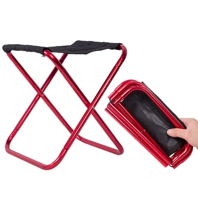 Imagen del producto de Disfrute de sus aventuras al aire libre con nuestra silla plegable ligera y portátil, de color rojo