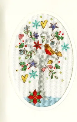Produktbild von Bothy Threads Grußkarte Kreuzstich-Set "Winterwünsche", 9x13cm, XMAS22, Zählmuster