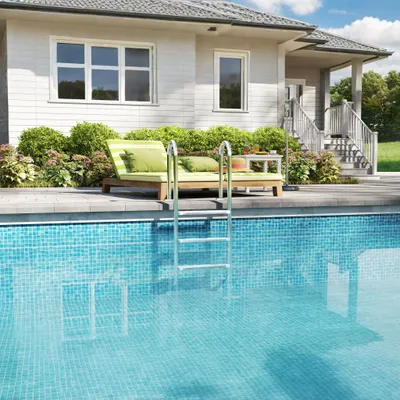 Produktbild von YZNAHRE Poolhöhe Edelstahl Pool Leiter 3 Stufen 132cm Hoch Pool Leiter mit Handlauf Demontage Schwimmbad Leiter Bis 150KG Rutschfest Einbauleiter für Schwimmbadem