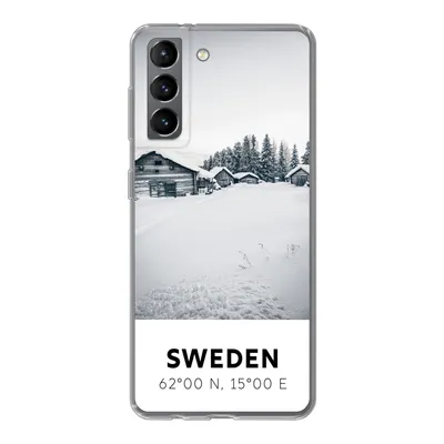 Produktbild von MuchoWow® Handyhülle Schutzhülle Hülle für Samsung Galaxy S21 Schweden - Schnee - Bäume Silikon Softcase Handy Hülle - Softcase