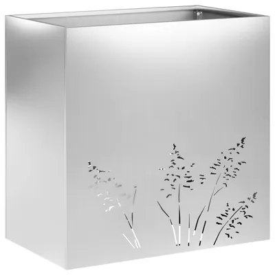 Image de vidaXL Pot de jardin argenté, 50 x 30 x 49 cm, en acier galvanisé