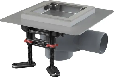 Obrázok produktu pre Podlahová vpusť bočná DN50, mriežka nerez 130x130mm, uzávera Smart