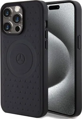 Obrázek produktu pro Mercedes-Benz iPhone 15 Pro Max Magsafe dvouvrstvé pouzdro s miniaturním hvězdičkovým vzorem - hnědé
