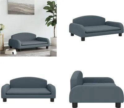 Produktbild von vidaXL Hundebett Dunkelgrau 70x45x30 cm Stoff - Hundebett - Hundebetten - Hundesofa - Haustiersofa