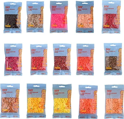 Produktbild von Hama Set mit 15.000 Midi-Bügelperlen warme Farben