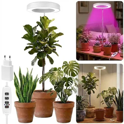 Image de 72Leds Lampe de culture Lampe de plante Led plein spectre Pour grandes plantes Floraison Plantes d'intérieur, 35-155cm Réglable en hauteur, 3 modes, minuterie, 10 Luminosité