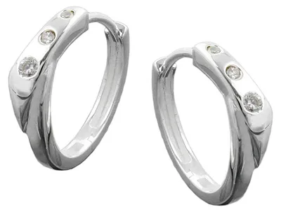 Produktbild von Ohrschmuck Creole Creolen Ohrringe für Damen Zirkonia & 925 Echt Silber