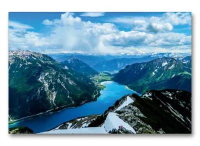 Produktbild von Premium Textil-Leinwand 90x60cm quer Premium Textil-Leinwand 90 cm x 60 cm quer Höhenweg über dem Achensee | Wandbild, HD-Bild auf Keilrahmen, Fertigbild auf hochwertigem Vlies, Leinwanddruck von Carmen Vogel