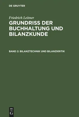 Produktbild von Bilanztechnik und Bilanzkritik