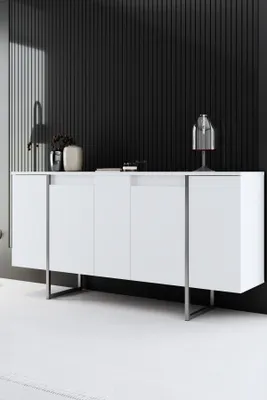 Produktbild von Skye Decor, Luxe - White, Silver, Wohnzimmerschränke, Weiß, 160 x 80 x 35 cm