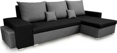 Produktbild von Ecksofa mit Schlaffunktion PETRA2 - Schwarz/Grau