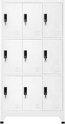 Produktbild von Schließfachschrank Umkleideschrank Metallschrank Spind Fächerschrank Aktenschrank Büroschrank Lagerschrank Stahl Weiß 90x45x180 cm
