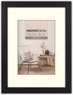 Immagine prodotto di Cornice per foto ZEP Malmo nera 40x60 cm con passepartout 30x45 cm