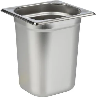 Produktbild von APS 81608 GN 1/6 Behälter, Edelstahl, 17,6 x 16,2 cm, Tiefe 200 mm, 3 Liter