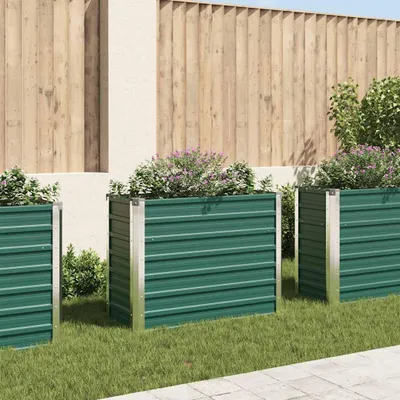 Zdjęcie produktu dla vidaXL Podwyższone łóżko ogrodowe Stal ocynkowana 100x40x77 cm Zielony