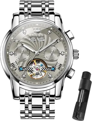 Produktbild von Herrenuhren Automatik Mechanische Armbanduhr mit Tourbillon Kalender Wasserdicht Leuchtende Uhren
