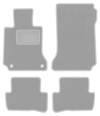 Image de Tapis de sol en moquette pour Mercedes C W204 2007-2014 (berline/break/coupé) – jeu 4 pièces, gris, sur mesure – Wielganizator OSLO