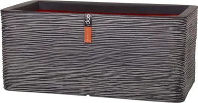 A rectangular planter with a textured surface.