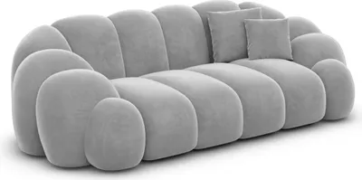 Produktbild von Samtstoff 2-Sitzer Couch Liora Hellgrau