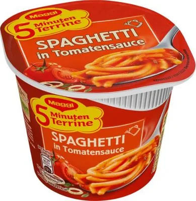 Produktbild von Maggi 5 Minuten Terrine Spaghetti in fruchtiger Tomaten Sauce 60g