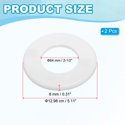 Produktbild von Rohrabdeckung Wand Split Flansch Rohrmanschette 2,52" (64mm), 2 Stš¹ck ABS Runde Selbstklebende Rosetten Wasserhahn Armaturen-Abdeckung fš¹r Kš¹che Badezimmer Armatur Dekoration, Wei?