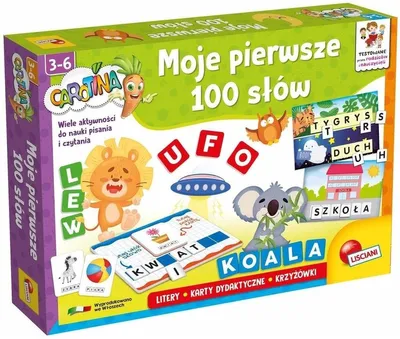Zdjęcie produktu dla Lisciani Carotina Moje Pierwsze 100 Słów Zestaw Edukacyjny dla Przedszkolaków