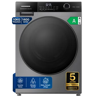 Produktbild von Heinner HWM-HMK1014IVTA Waschmaschine 10 kg, 1400 U/min, Allergiedampf, Anthrazit
