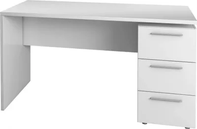 Immagine prodotto di Dmora Scrivania Alimet 60x138x74h cm Bianco, Un'anta 2 Cassetti