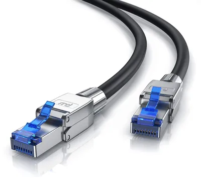 Produktbild von CSL - 2m Cat 8 LAN Kabel Netzwerkkabel - Glasfaser Hochgeschwindigkeit 40 Gbit/s 2000 MHz Ethernet Patch Kabel - 8.1 Feldkonfektionierbare RJ45 Stecker - 2 Meter Schwarz