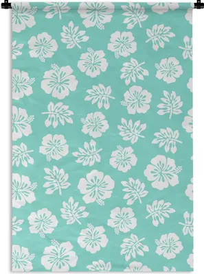Produktbild von MuchoWow® Wandteppich Wandbehang Hawaii - Hibiskus - Blume - Muster 90x135 cm Tapisserie Dekoration Wandtuch - Baumwolle - Wandskulptur