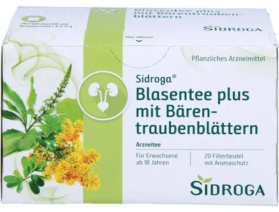 Imagen del producto de Sidroga Blasentee plus con hojas de arándano rojo, 20 bolsitas de filtro
