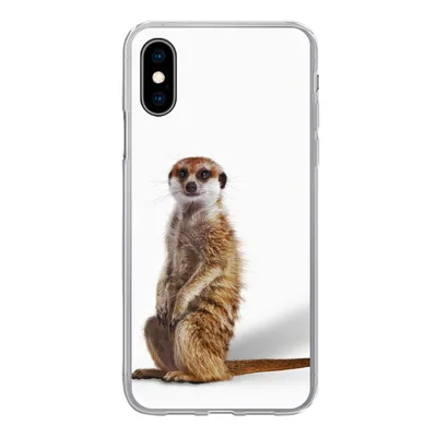 Produktbild von MuchoWow® Handyhülle Schutzhülle Hülle für iPhone X Erdmännchen - Tiere - Fell Silikon Softcase Handy Hülle - Handyhülle