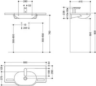 Produktbild von HEWI 950.19.013 Produktset WT u. Armatur,