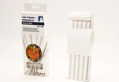 Obrázek produktu pro sada 4 skleněných brček na pití + čisticí kartáček, 20 cm, Ø 0,8 cm