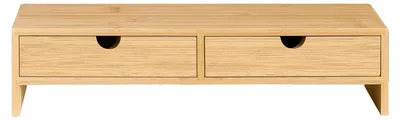 Image de Support d'écran, design bambou, rangement peu encombrant, BLANC