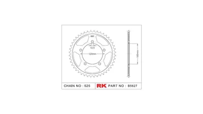 Produktbild von Rk Kettenblatt 525 40z Stahl silber