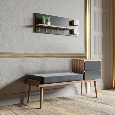 Zdjęcie produktu dla Skye Decor, Hamra, szafki, stojak do przedpokoju, orzech, 120 x 74,5 x 45 cm