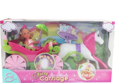 Produktbild von Simba Evi Love FAIRY CARRIAGE Evi Modepuppe Kutsche Pferd weiß Steffi Love