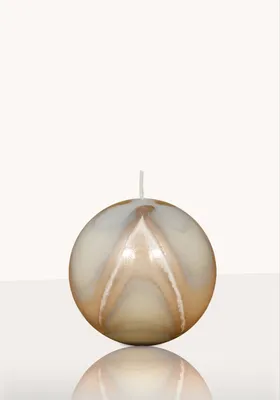 Produktbild von Designkerze Vesuv Kugelkerze Taupe 80 mm