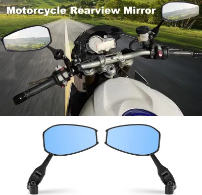 Image de Paire de rétroviseurs de moto universels avec base Rétroviseur électrique de voiture en aluminium anti-éblouissement