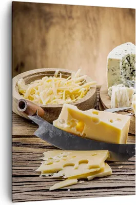 Produktbild von Bild auf Leinwand - Leinwandbild - Einteilig - Käse Schreibtisch Essen Essen - 70x100cm - Wand Bild - Wandbilder - Leinwanddruck - Wanddekoration - Leinwand bilder - Wandbild - PA70x100-2870