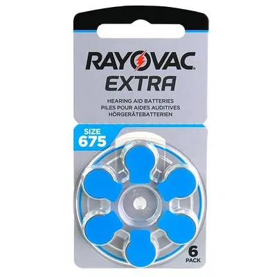 Obrázek produktu pro Baterie do naslouchadel Rayovac Extra PR44 (675, 675A, 675F, ZA675F) 6ks