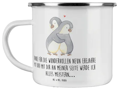 Produktbild von Mr. & Mrs. Panda Pott 9. Hochzeitstag Keramikhochzeit - Weiß - Geschenk, Erinnerungen, Widerstandsfähigkeit, Partnerschaft, Heirat, Kaffeepott, Jubiläumsfeier, Ehe