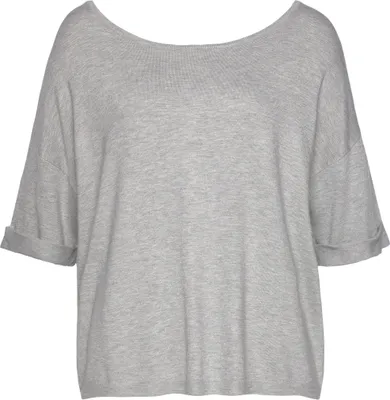 Produktbild von VIVANCE Kurzarmpullover grau-meliert Größe 44/46